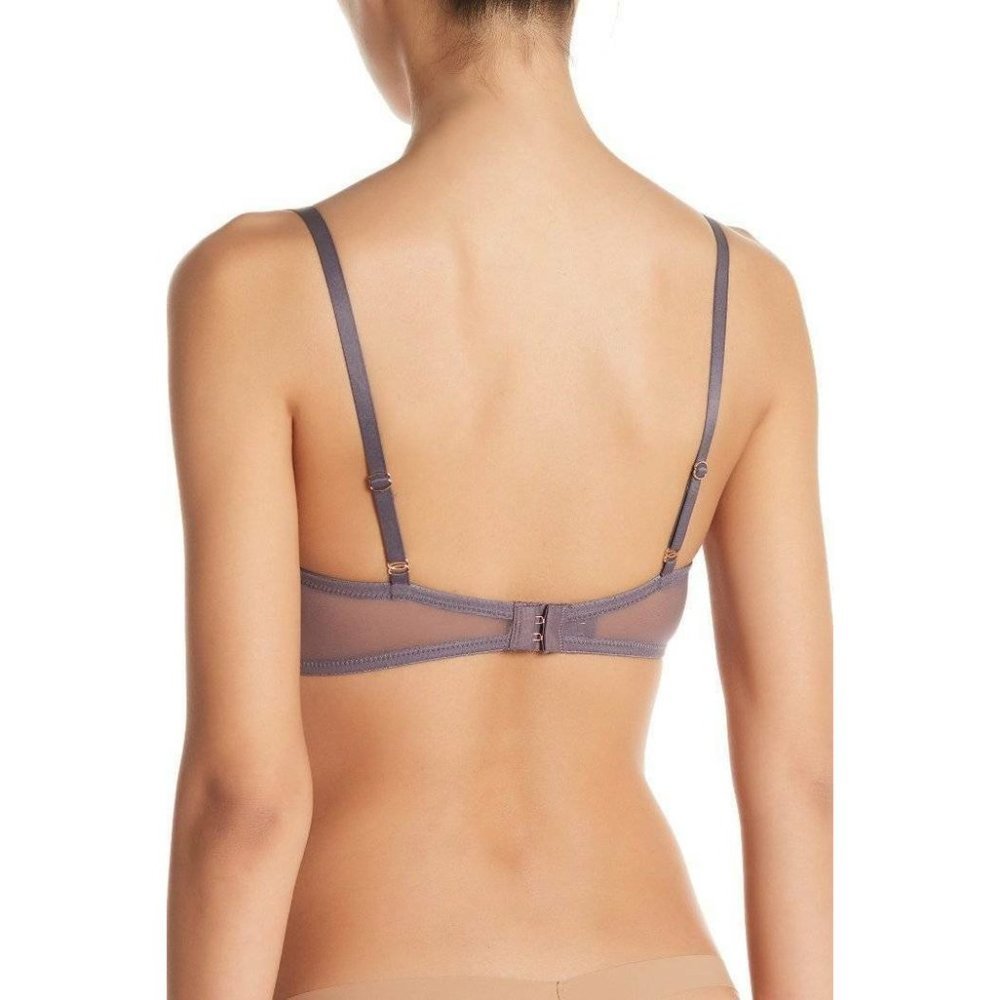 Skarlett Blue Coquette Unlined Sheer Demi Underwire Bra Gray 32B #1730118 - Picture 2 of 3